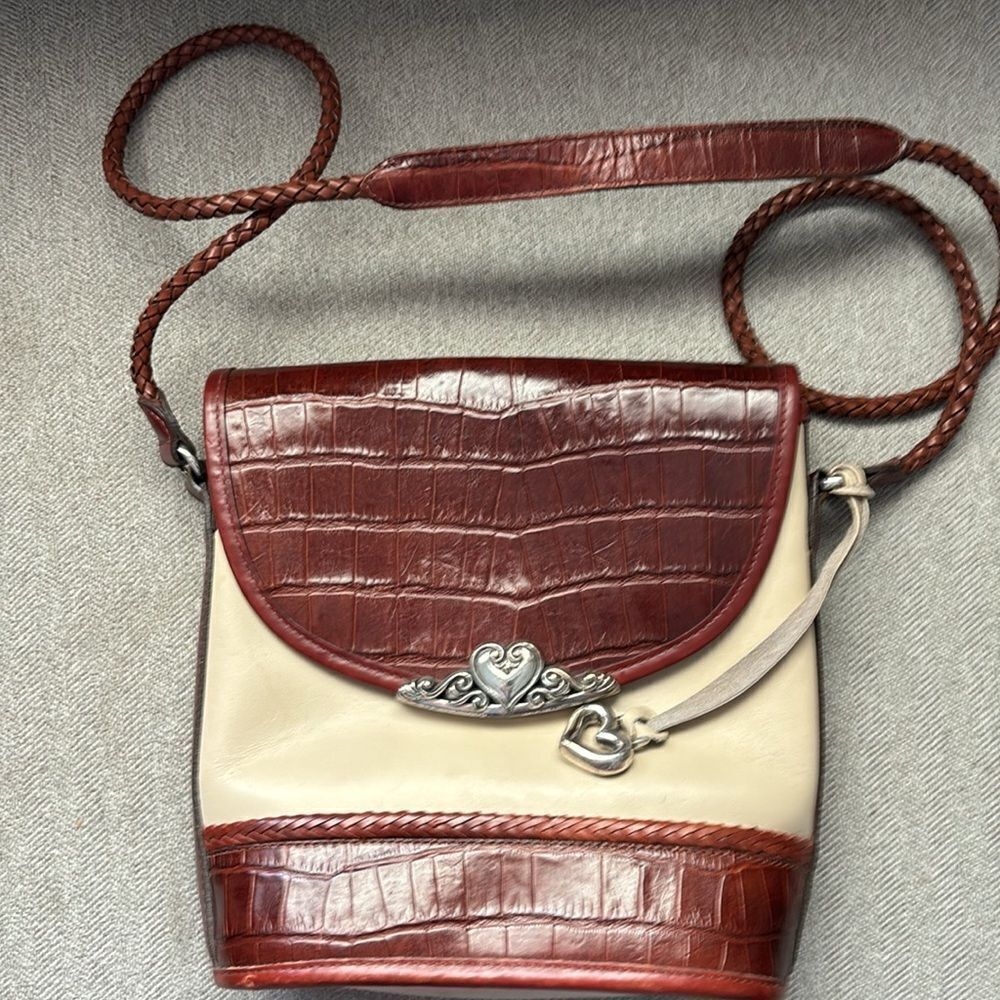 Vintage Brighton Leather Crocodile Flap Bag
